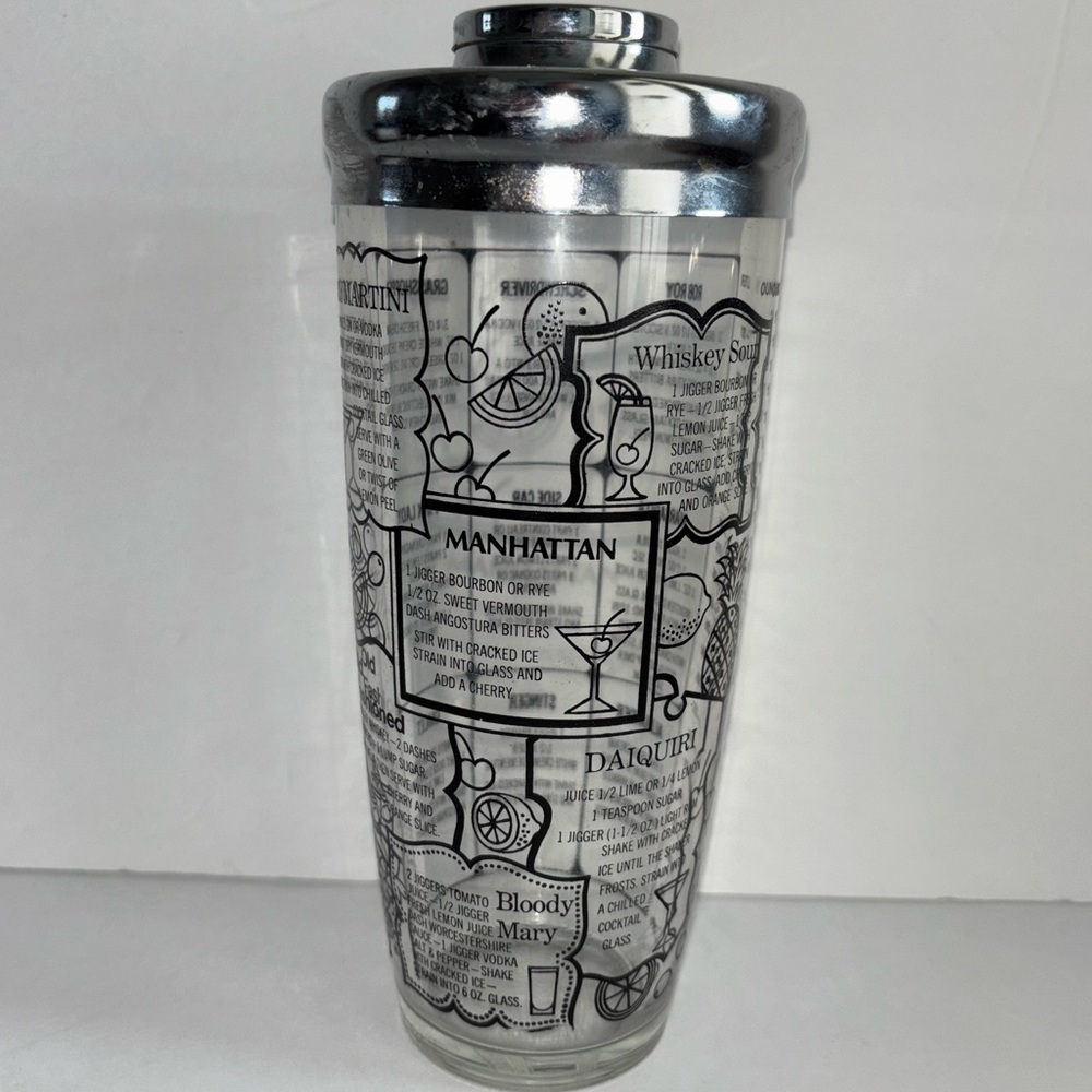 MCM Cocktail Shaker with drink recipes